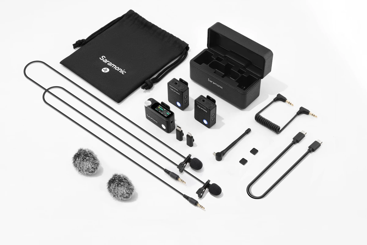 Ultra 03 negro: kit completo con dos transmisores, receptor, estuche y dos micrófonos lavalier