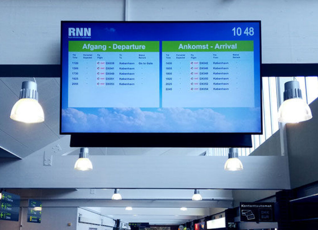 Instalación de pantallas en aeropuertos